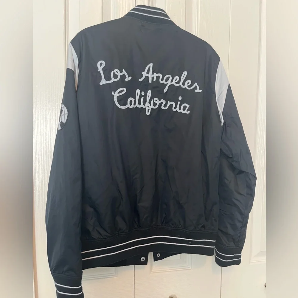Hollister black and light grey varsity jacket. Size Small - Picture 2 of 7